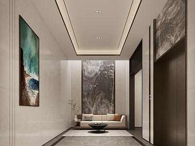 现代电梯间 沙发