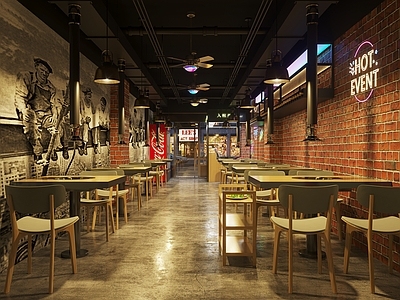 工业风烧烤店