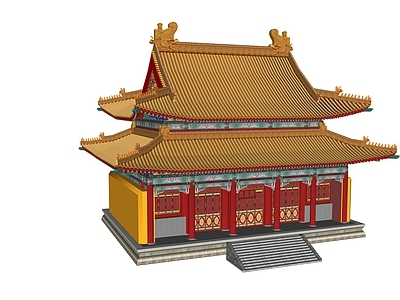 中式寺庙建筑 大雄宝殿主殿 天王殿