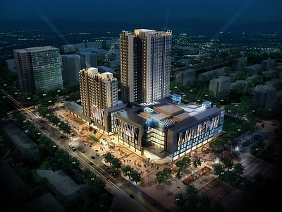 商业商住楼建筑SU 施工图 效果图