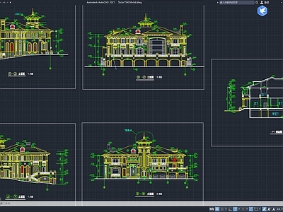 欧式古典别墅 别墅建筑规划图 别墅平面图 别墅建筑图纸 会所