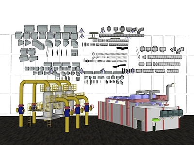 工业构件 管道 暖气管道 地热管道 水管 排烟管道 消防管道