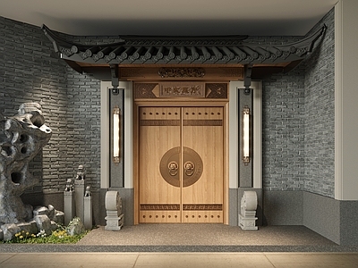 新中式入口大门