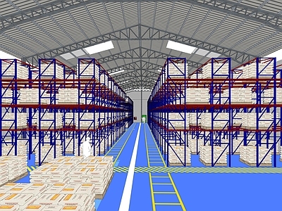 现代仓库 货架 铁架