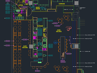 咖啡馆CAD平面布置图丨12套