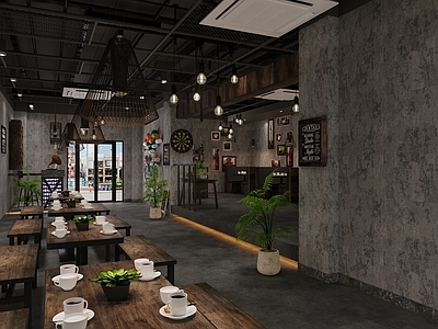 工业风烧烤店