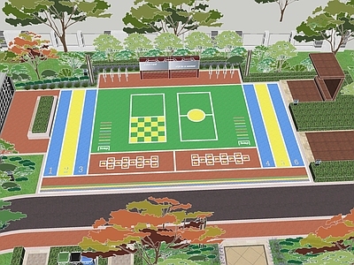 现代公园景观 运动场地
