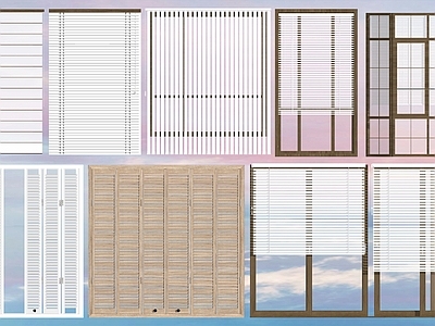 现代百叶帘 卷帘竹帘组合 木质百叶窗 窗户格栅隔断屏风 办公区玻璃窗帘  百叶帘