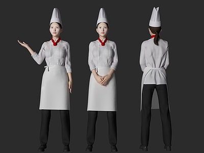 现代女人 厨师 大厨 打菜阿姨
