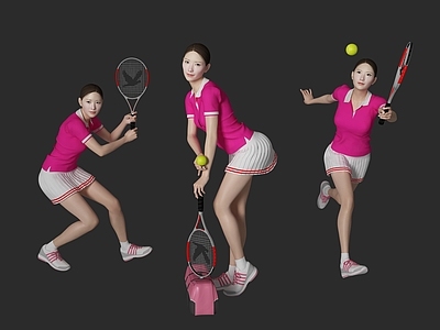 现代女人 打网球 羽毛球