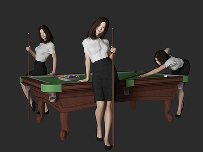 现代女人 台球 桌球