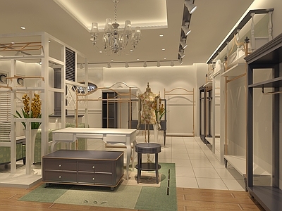 女装店CAD施工图+效果图
