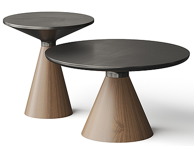 现代茶几 圆形 子母形