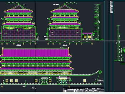 中式船造型仿古饭店建筑方案图