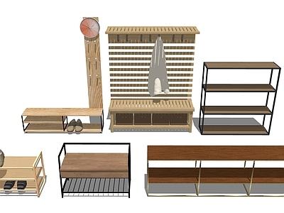 现代木制鞋架 鞋架 入户鞋架