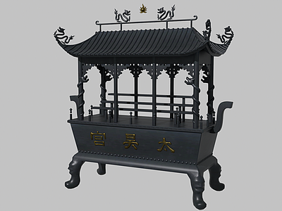 中式寺庙香炉