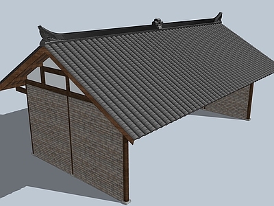 新中式造型瓦片 屋檐瓦片组合 灰墙门头 瓦当滴水 传统屋顶 川西斗拱