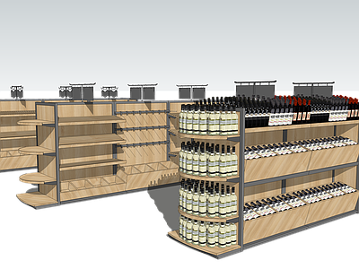 现代超市中岛货架 红酒 烘焙 休食 造型货架 商品