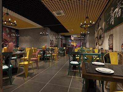 工业风烧烤店