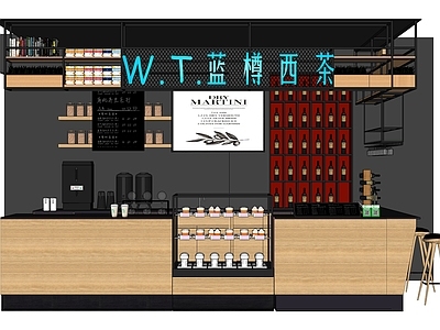 现代收银台 奶茶店前台 咖啡厅吧台