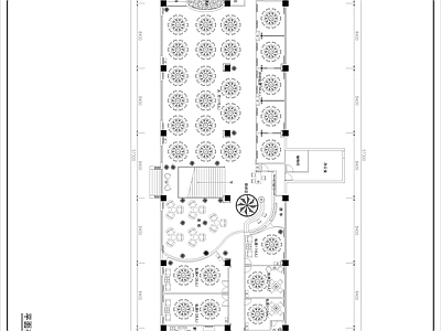 成都现代中餐厅室内装修施工图