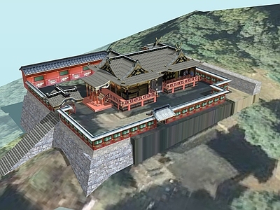 中式寺庙建筑 山间庙宇楼阁