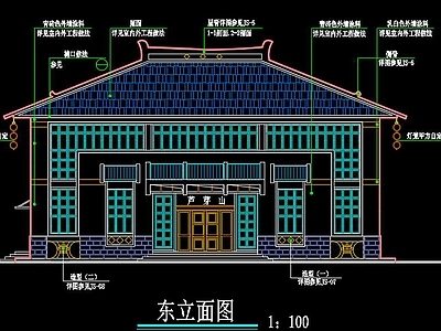 新中式展馆建筑CAD 施工图