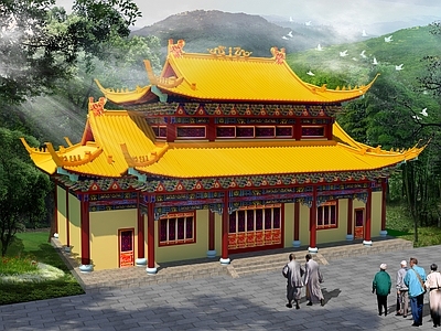 中式寺庙建筑