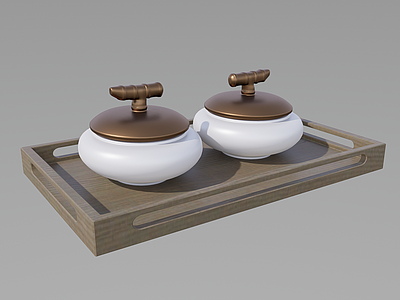 新中式茶具 茶罐 托盘