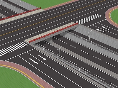 现代道路 地道桥 道路桥梁
