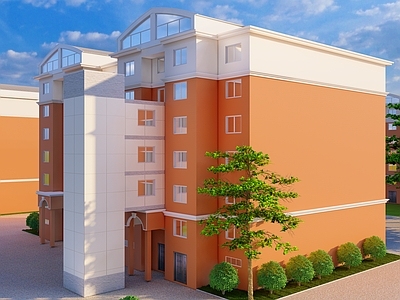 现代多层住宅 旧小区电梯改造 外装电梯 楼房建筑