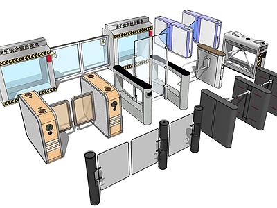 现代门禁机 闸机闸门 感应闸门