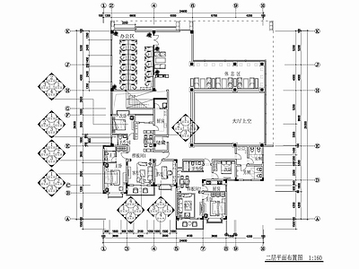 1200㎡售楼部 含样板间 CAD施工图 销售中心 样板房 施工图