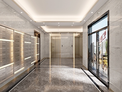 现代电梯间
