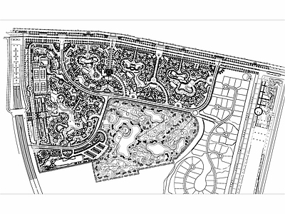 广州星河湾一期规划 施工图  居住区景观
