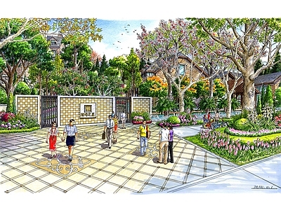 长沙湖畔之星景观设计施工图 效果图 居住区景观