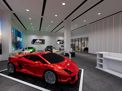 现代汽车4S店 汽车展厅 轿车
