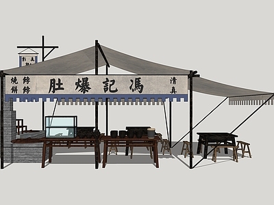 中式爆肚 小吃摊 老北京小吃 老北京风情 胡同文化 集市夜市 风俗小品