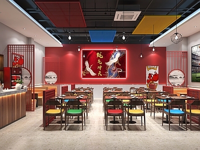 新中式国潮风烧烤店 酒柜