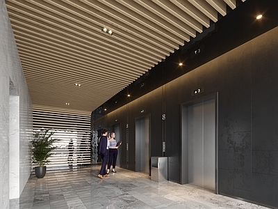 现代电梯厅 办公楼厅 酒店厅 酒店电梯间 办公电梯间