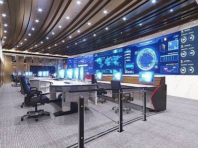现代控制室 监控室 指挥室 控制台 监控台 指挥台 LED电子屏幕