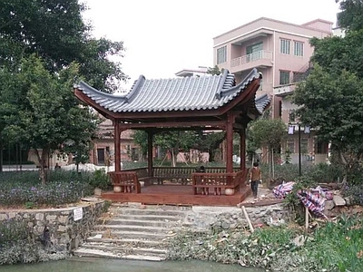 中式古建水榭 麻涌施工图 SU模型