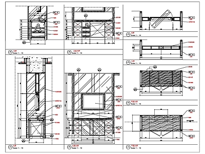 酒店电视柜详图 柜类 家具节点详图