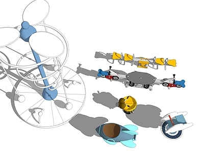 现代儿童器材 摇摇椅 木马 跷跷板