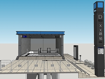 现代地铁站入口 地铁站 自动扶梯 玻璃 精神堡垒