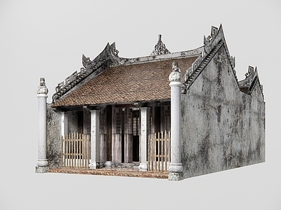 东南亚寺庙建筑 越南寺庙 硬山式寺院 石狮 古建寺庙院落 衙门 城隍庙