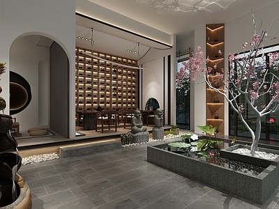 中式茶馆 地台