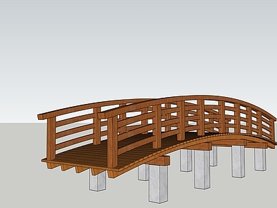 中式景观小木桥 木材