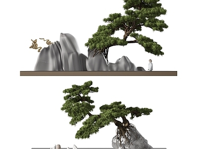 现代松树盆景 桌面