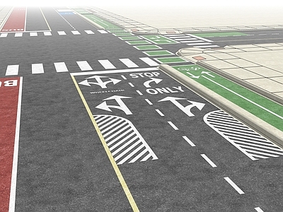 现代道路 斑马线 路口